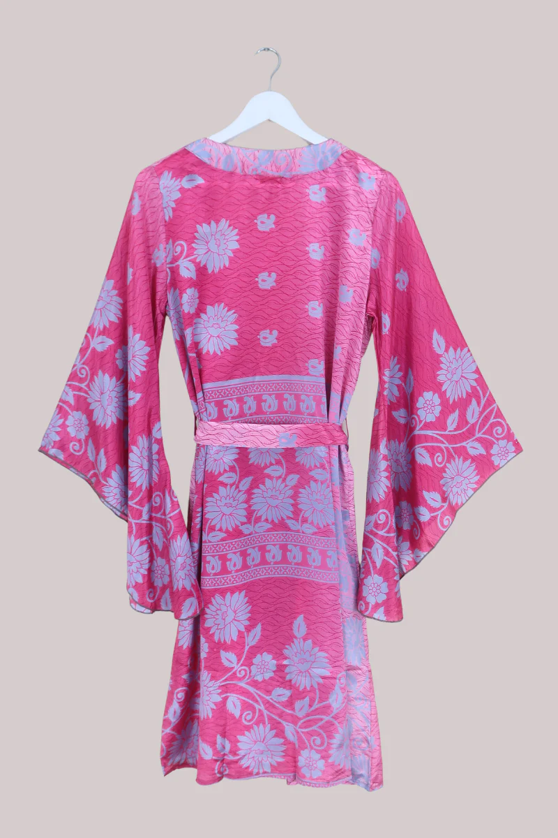 Gemini Kimono in Raspberry Pink Florals - Size M/L - Image 3