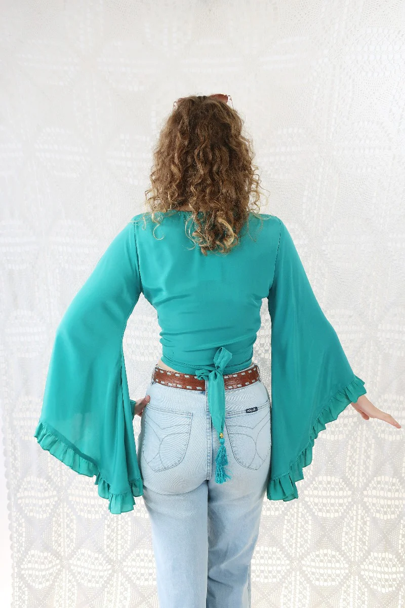 Khroma Venus Wrap Top in Ocean Blue - Image 4