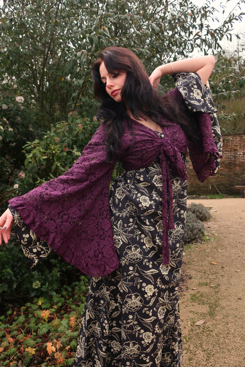 Venus Wrap Top in Witches Purple Lace - Image 4