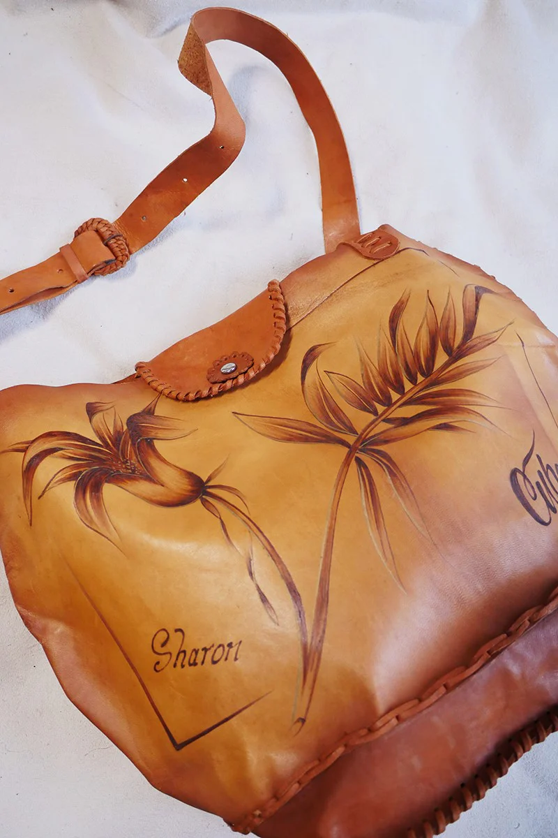 Vintage Cuban Tan Leather Bucket Tote - Image 2