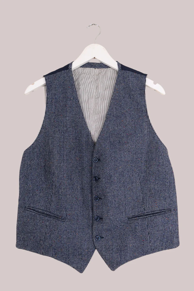 Vintage Blue Dart Mottled Twill Waistcoat - Size M/L