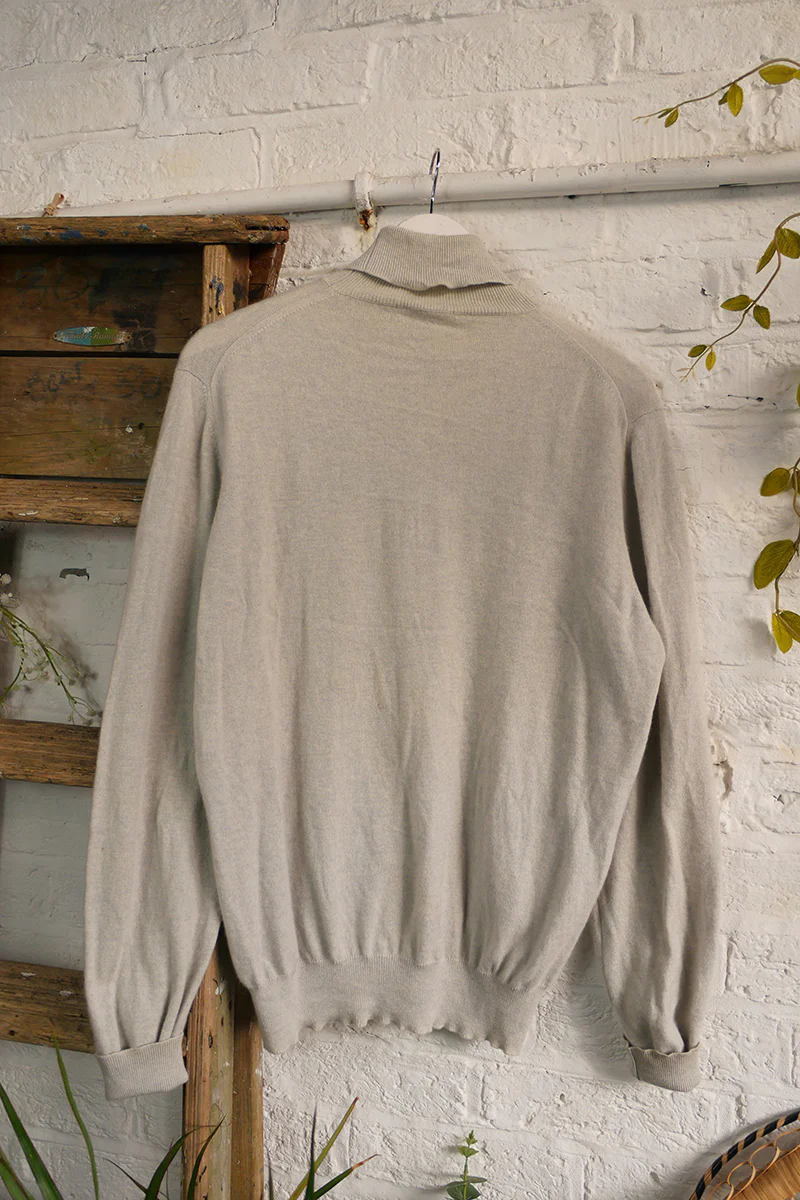 SALE | Vintage Cashmere Roll Neck Jumper in Dewdrop Green - Size XXL - Image 5