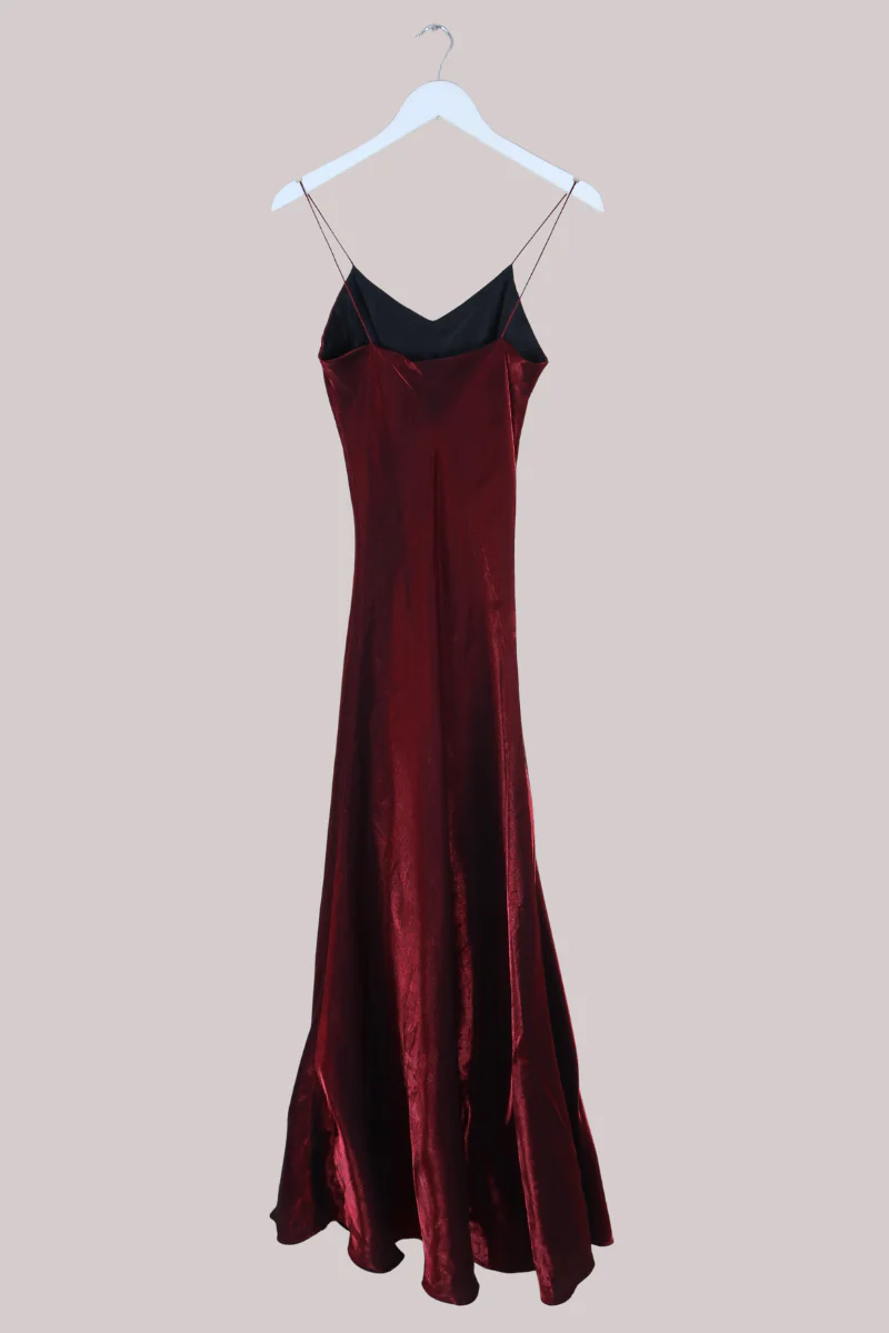 Vintage Dress - Wine Stain - Size XS - Image 3