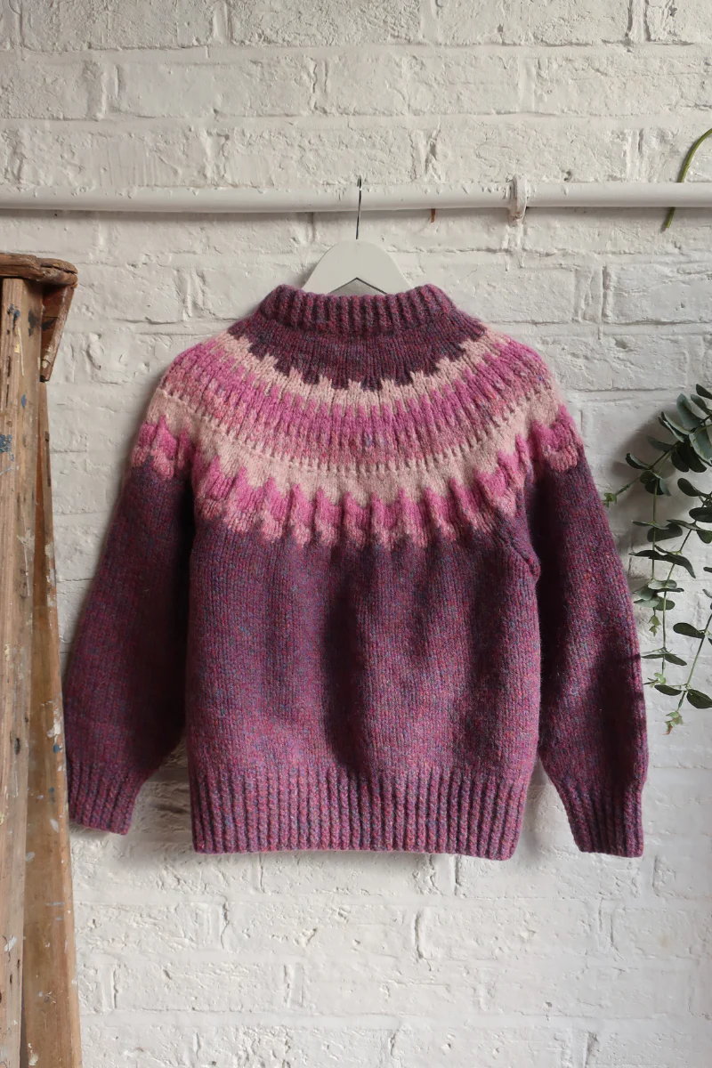 Vintage Knit Cardigan - Winter Violet - Size S - Image 3