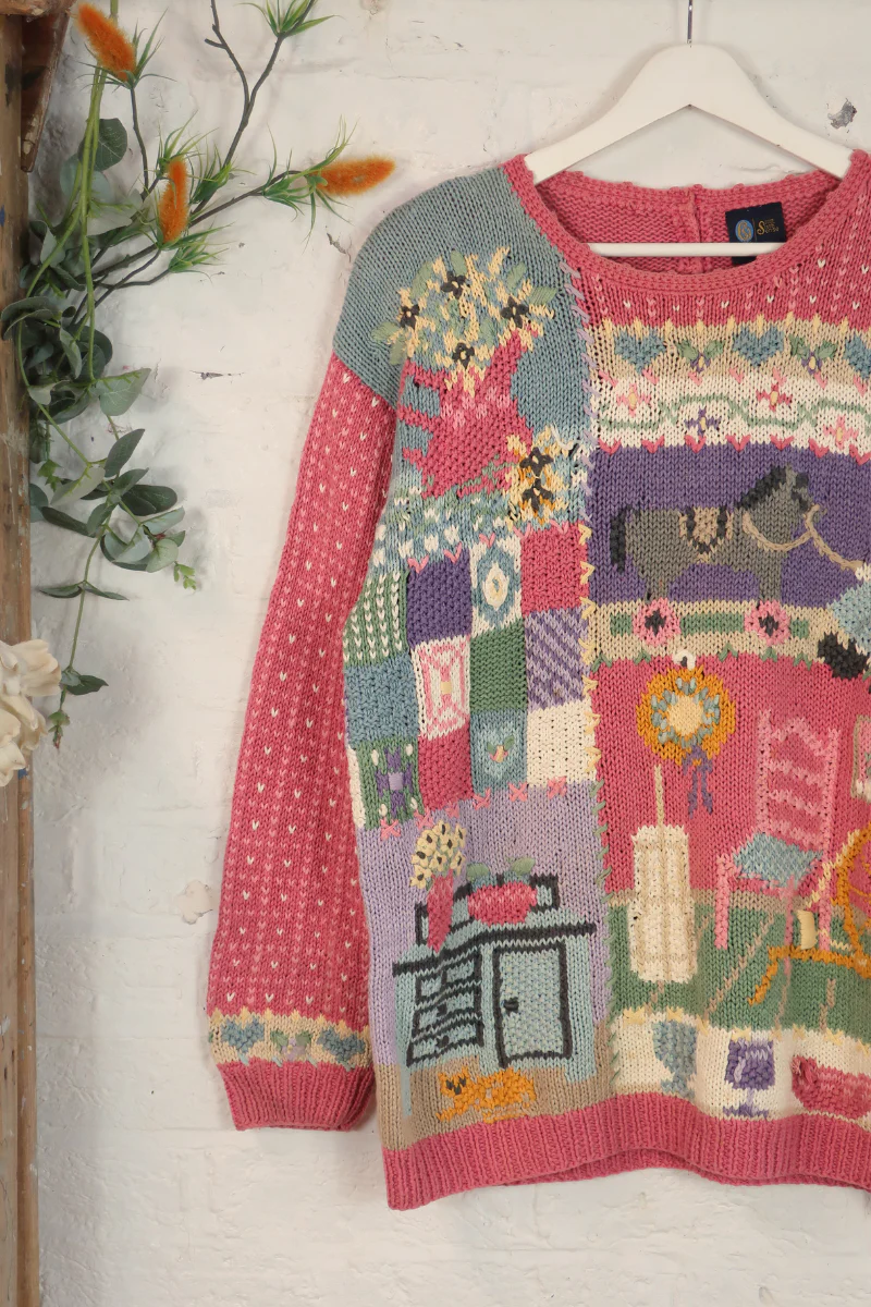 Vintage Knit Jumper - Blush Doll House - Size XL - Image 2