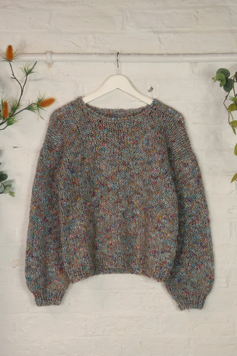 Vintage Knit Jumper - Watercolour Sky - Size S/M