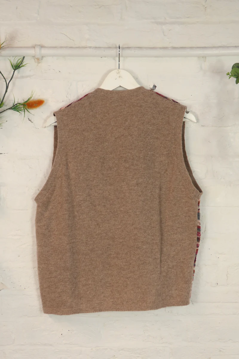 Vintage Knit Waistcoat - Bookish Pastel Stripes - Size M/L - Image 2