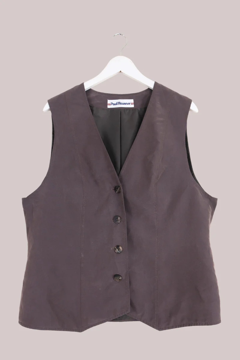 Vintage Paul Mausner Dove Grey Waistcoat - Size L