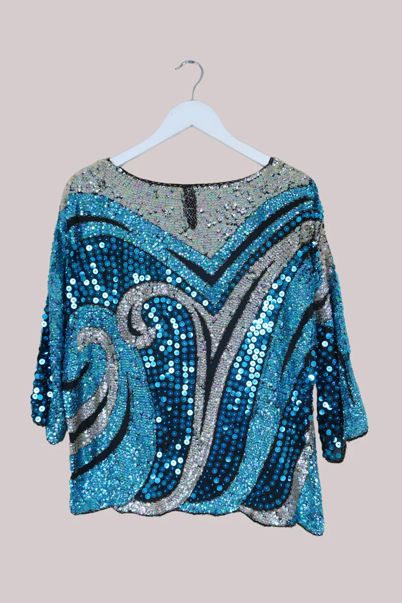 Vintage Top - Glimmering Waves - Size L - Image 3