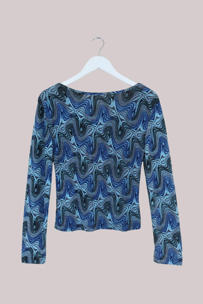 Vintage Top - Psychedelic Blue - Size L - Image 3