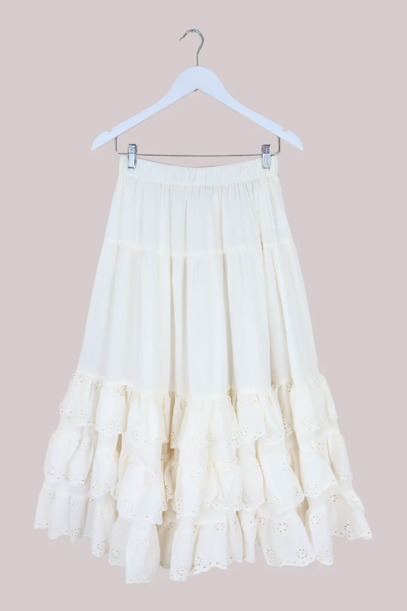 Wendy Broderie Anglaise Skirt in Diary White - Image 2