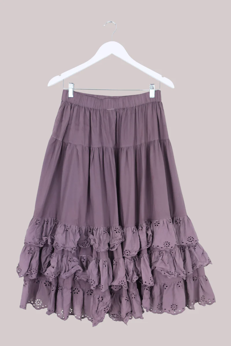 Wendy Broderie Anglaise Skirt in Midsummer Night's Purple - Image 3