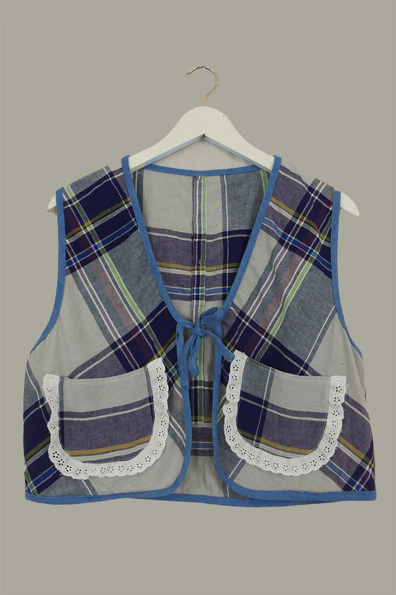 Willa Reclaimed Flannel Waistcoat - Winter Twilight Purple - Size M/L
