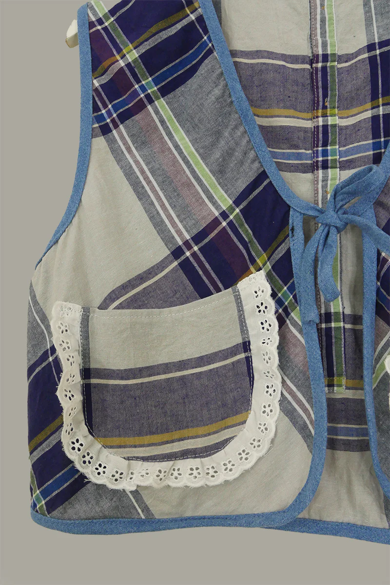 Willa Reclaimed Flannel Waistcoat - Winter Twilight Purple - Size M/L - Image 2